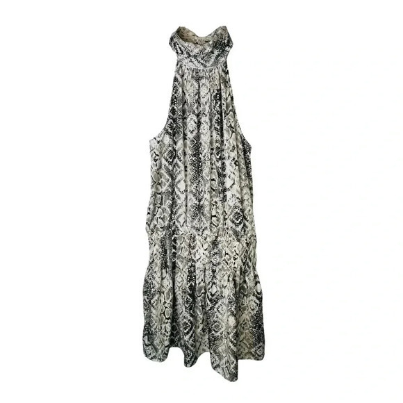 Do+Be Mock Neck Snakeskin Sleeveless‎ Drop Waist Dress Women Size Small - Picture 3 of 12